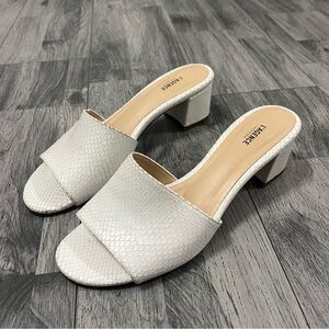 L'AGENCE Emiliana Open Toe Mule White Snake